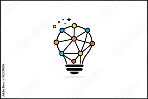 Innovative lightbulb symbolizing interconnected ideas and creativity