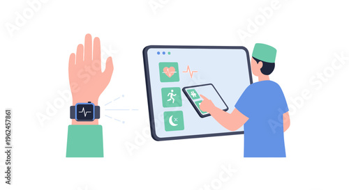 Smartwatch Remote Health Monitoring & Doctor Reviewing Patient Data via Telemedicine Platform