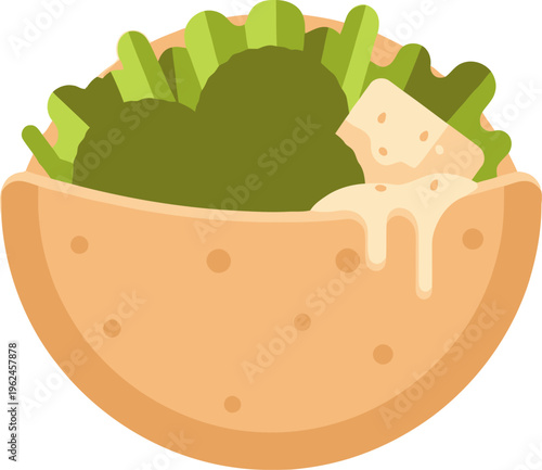 Salad Sandwich with Sauce Illustration