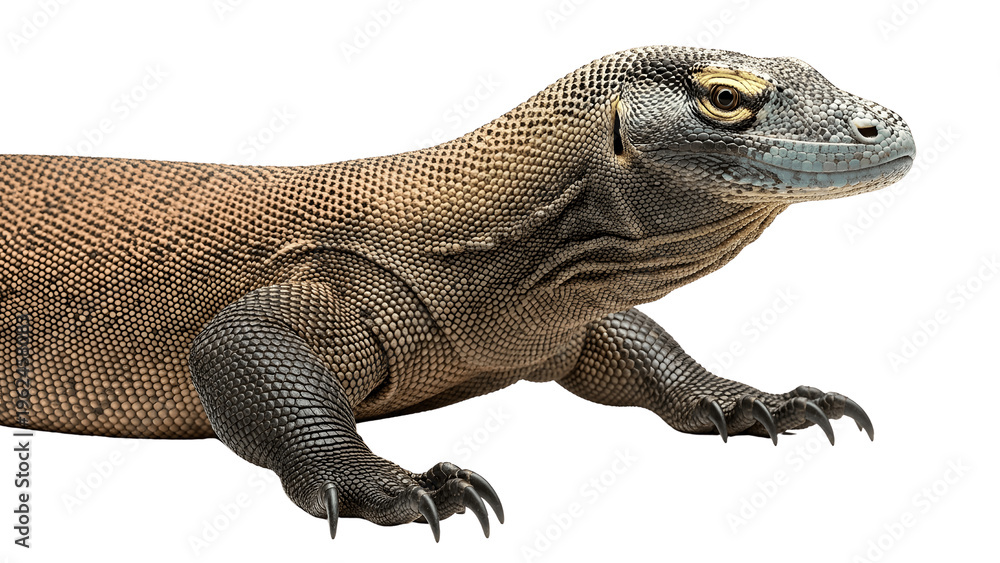 Fototapeta premium A large monitor lizard isolated on transparent background