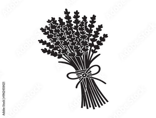 Lavender bundle tied with twine silhouette with rustic charm 