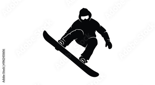 Silhouette of a snowboarder in mid air performing a trick