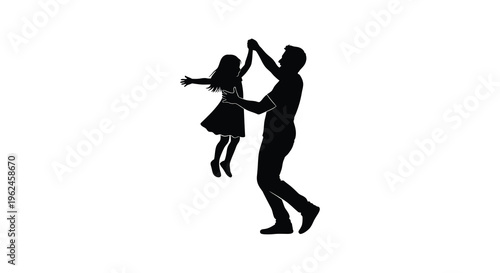 Silhouette of a man and woman dancing together in a romantic waltz position