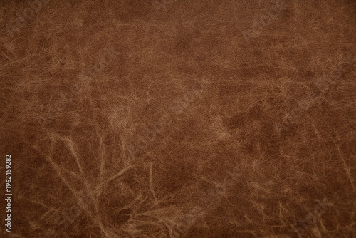 Natural scratched brown leather texture. Worn leather background surface.