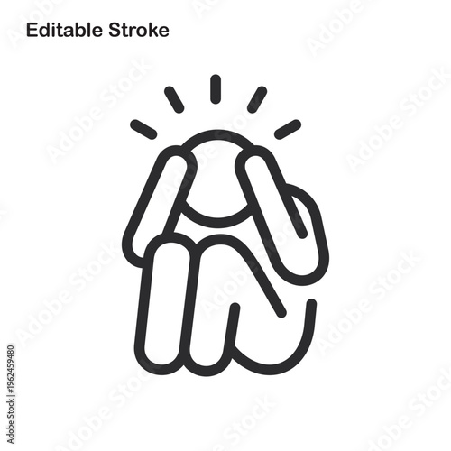 Depression icon line vector design in trendy style