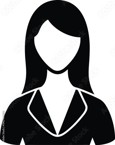 Worker Woman Flat Icon Style Silhouette Vector Art Illustration