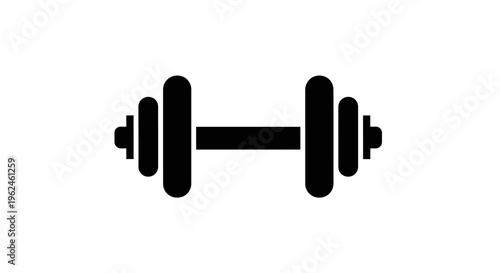 Silhouette of a dumbbell weightlifting equipment in black