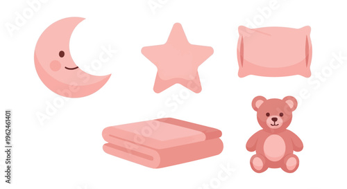 Pink Teddy Bear and Bedding Set.