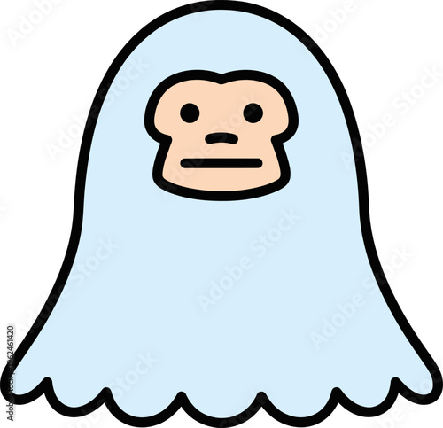Ghostly Cartoon Ghost Character on Black Background