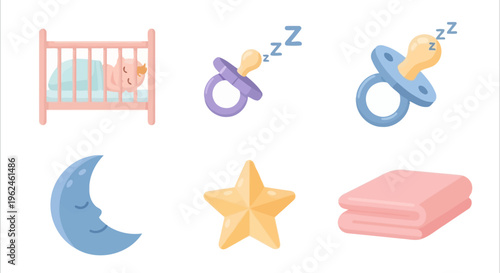 Baby nursery objects and toys.