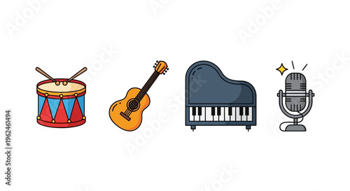 Musical instruments for music making ensemble.