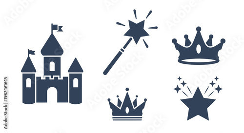 Royal Crowns and Castle Icons.
