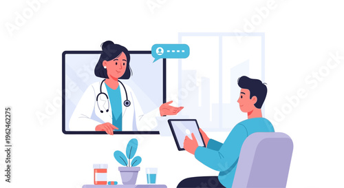 Telemedicine Consultation: Patient and Doctor Connect Virtually for Online Medical Advice and Digital Healthcare Services