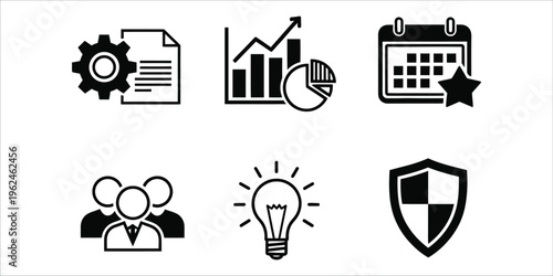 Business strategy and planning icons