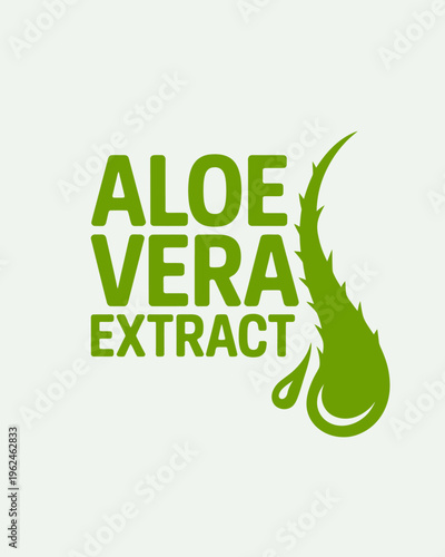 Aloe vera extract logo design with green leaf and text