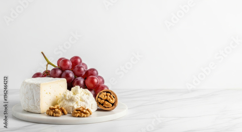 Wallpaper Mural Creamy cheese grape walnut marble platter soft cheese red grape crunchy walnut organic cracker luxurious arrangement Torontodigital.ca