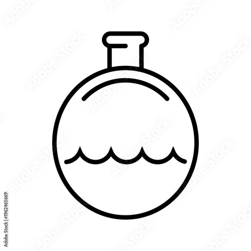 Alcohol bottle icon. Food and spirits line symbol. Black and white.
