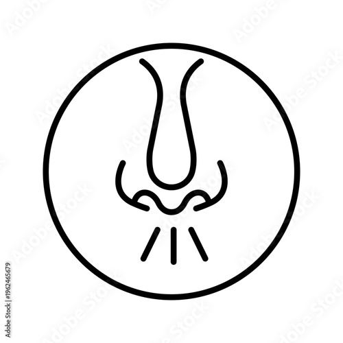 Allergy symptom icon. Healthcare and allergy line symbol. Black and white.