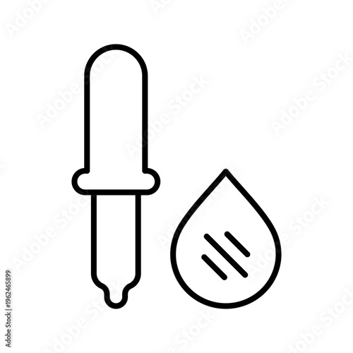 Blood test icon. Healthcare and laboratory test line symbol. Black and white.