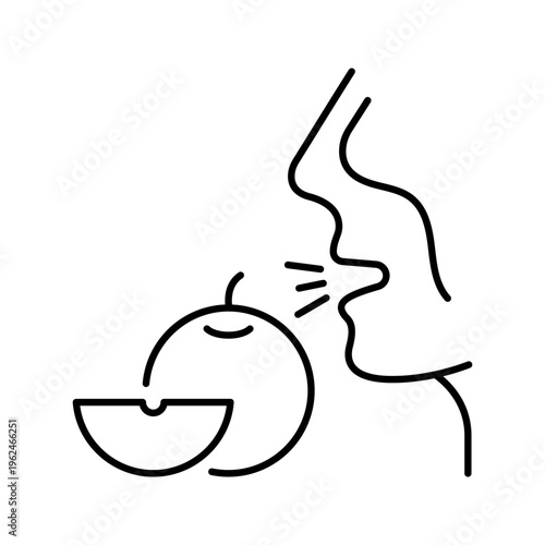 Citrus allergy icon. Healthcare and food allergy line symbol. Black and white.