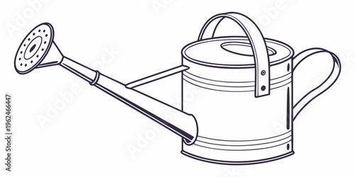 A vintage watering can with a classic design and a removable spout