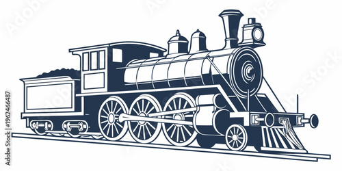 A vintage steam locomotive pulling passenger cars along a railway track