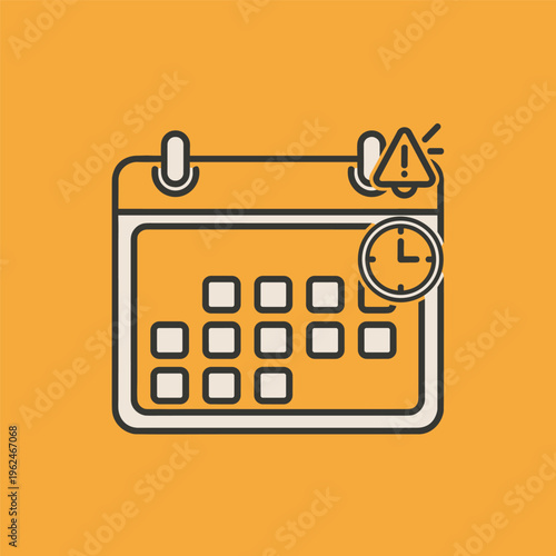 Warning Calendar Schedule Deadline Alert.