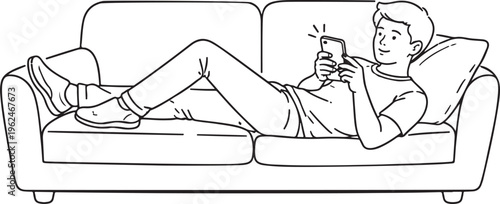 A man presenting to a chatbot with speech bubbles and confirmation