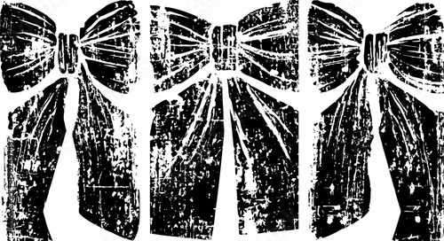 grunge decorative bow ribbons vintage distressed texture design