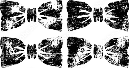 black and white grunge bow tie collection with distressed textured