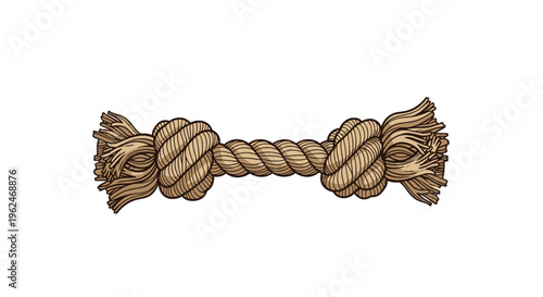 Durable brown knotted cotton rope toy designed for dogs to chew and play tug-of-war games outdoors or at home to promote healthy teeth and gums.