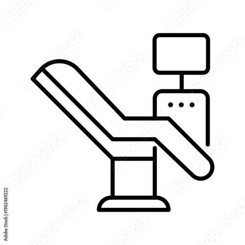 Gynecology chair icon. Healthcare and gynecology line symbol. Black and white.