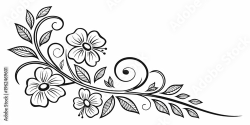 Intricate floral design with swirling elements and delicate petals