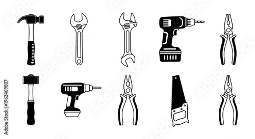 Set of essential tools for DIY projects and home repairs