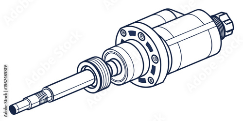 A detailed diagram of an industrial electric motor with a shaft extension.