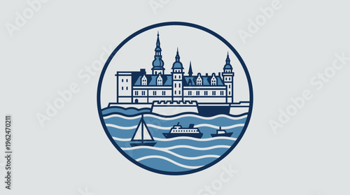 Minimalist Copenhagen Landmark Icon