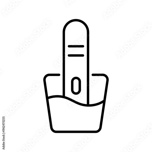 Pregnancy test icon. Healthcare and reproductive health line symbol. Black and white.