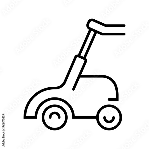 Rotary tiller icon. Industry and agricultural machinery line symbol. Black and white.