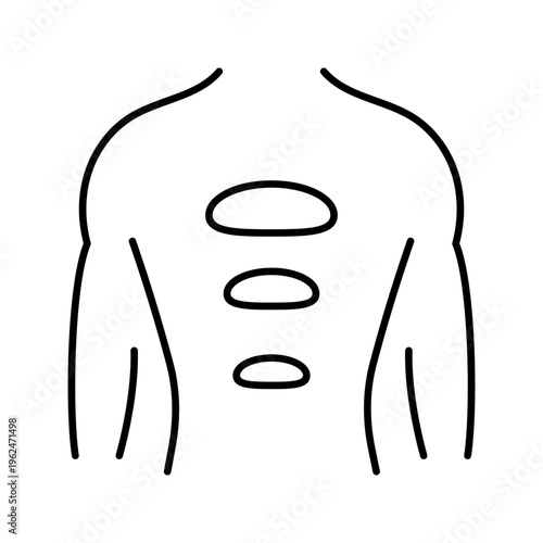 Stone massage icon. Healthcare and massage therapy line symbol. Black and white.