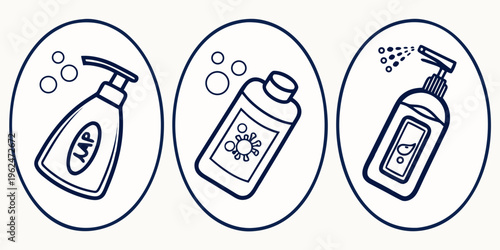 Three different types of spray bottles used for various household cleaning purposes