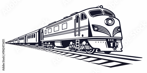 A vintage train traveling through a picturesque countryside landscape.