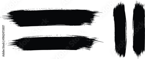 Black brush strokes on white background