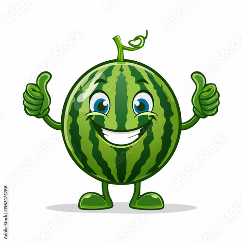 Witzige Wassermelone, Daumen hoch