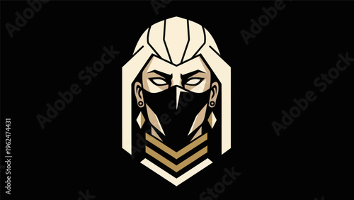 Abstract warrior portrait in geometric style