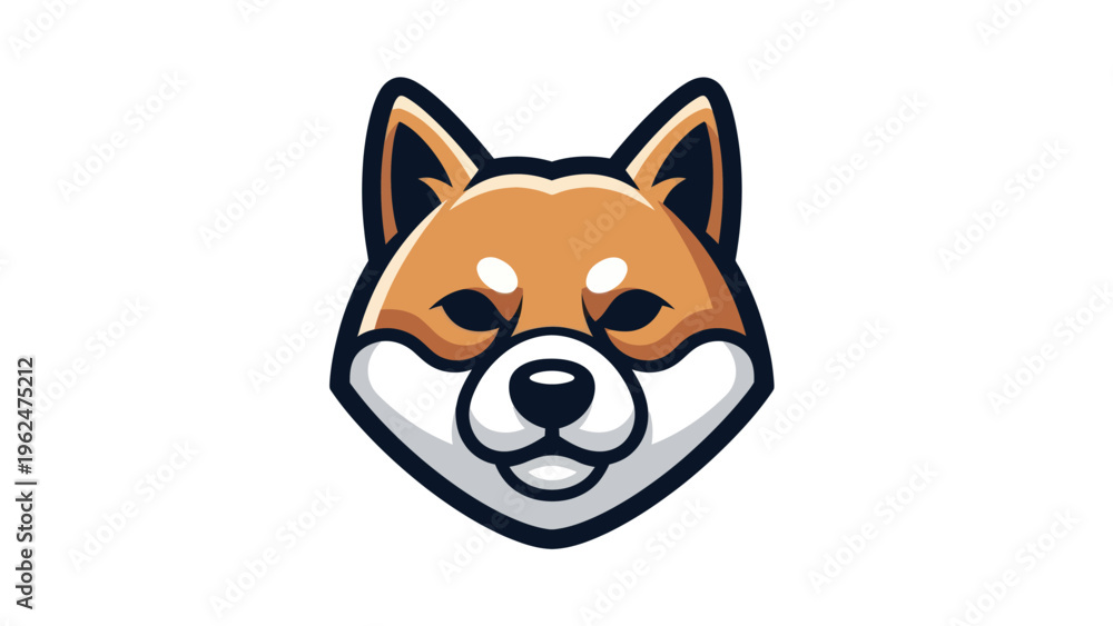 Fototapeta premium Dog face graphic on white background