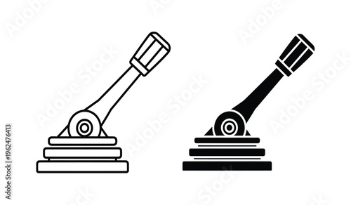 Silhouette of two gavel silhouettes on a white background