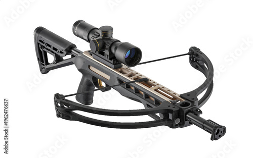 High-powered crossbow with optical sight for target shooting with compound crossbow