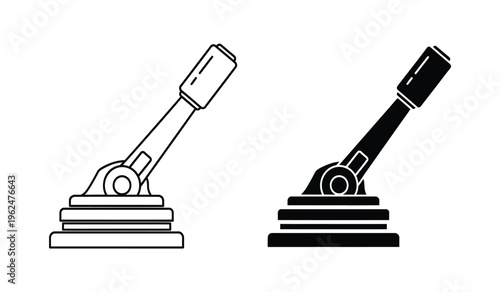 Silhouette of two gavel silhouettes on desks in black and white