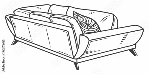 A cozy white sofa with a blanket and pillows in a modern living room