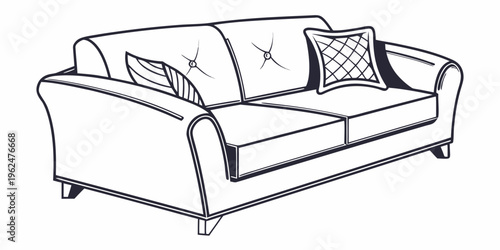 A cozy white sofa adorned with patterned pillows in a modern living room